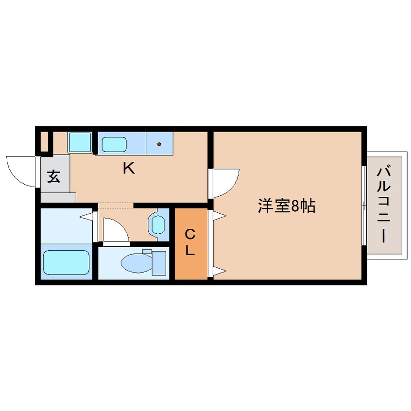間取図 近鉄橿原線/尼ケ辻駅 徒歩10分 2階 築22年