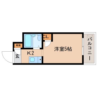 間取図 近鉄難波線・奈良線/菖蒲池駅 徒歩7分 2階 築40年