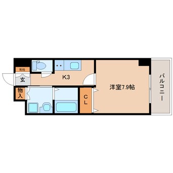 間取図 近鉄京都線/大和西大寺駅 徒歩2分 6階 築5年