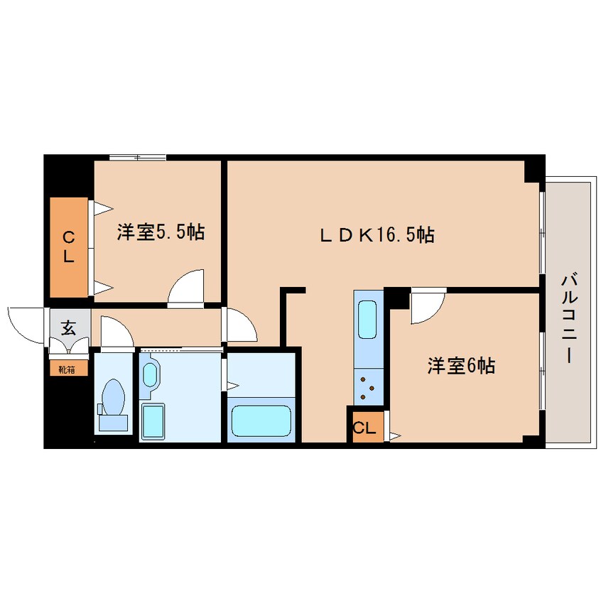 間取図 近鉄橿原線/大和西大寺駅 徒歩7分 5階 築4年