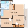 近鉄橿原線/尼ケ辻駅 徒歩10分 2階 築29年 2LDKの間取り