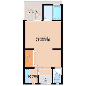 間取図 近鉄橿原線/西ノ京駅 徒歩3分 1階 築48年