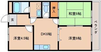 間取図 近鉄京都線/平城駅 徒歩17分 2階 築37年