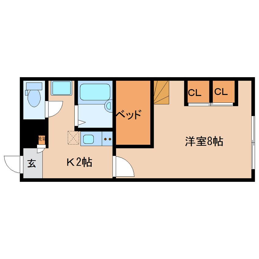 間取図 近鉄京都線/平城駅 徒歩22分 2階 築18年