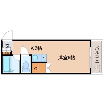 間取図 近鉄難波線・奈良線/菖蒲池駅 徒歩1分 3階 築36年