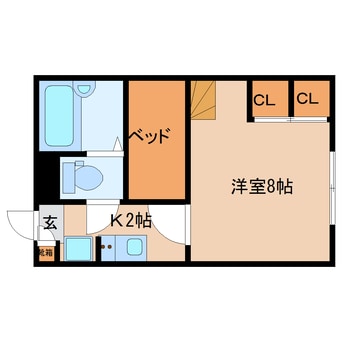 間取図 近鉄京都線/大和西大寺駅 徒歩21分 1階 築22年