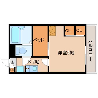 間取図 近鉄橿原線/尼ケ辻駅 徒歩12分 3階 築23年