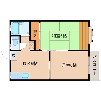 間取図 近鉄京都線/高の原駅 バス5分左京2丁目下車:停歩3分 2階 築35年