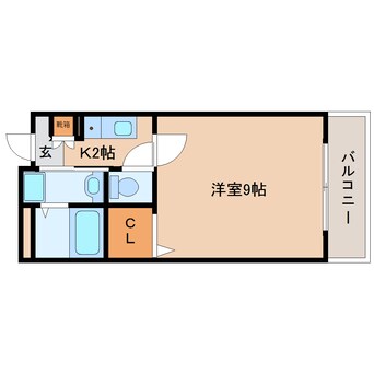 間取図 近鉄京都線/大和西大寺駅 徒歩26分 3階 築19年