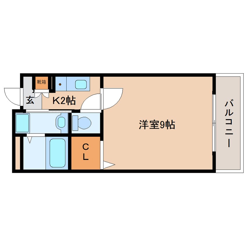 間取図 近鉄京都線/大和西大寺駅 徒歩26分 3階 築19年