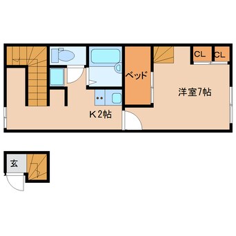間取図 近鉄京都線/大和西大寺駅 徒歩21分 2階 築17年