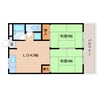 近鉄京都線/山田川駅 徒歩4分 3階 築36年 2LDKの間取り