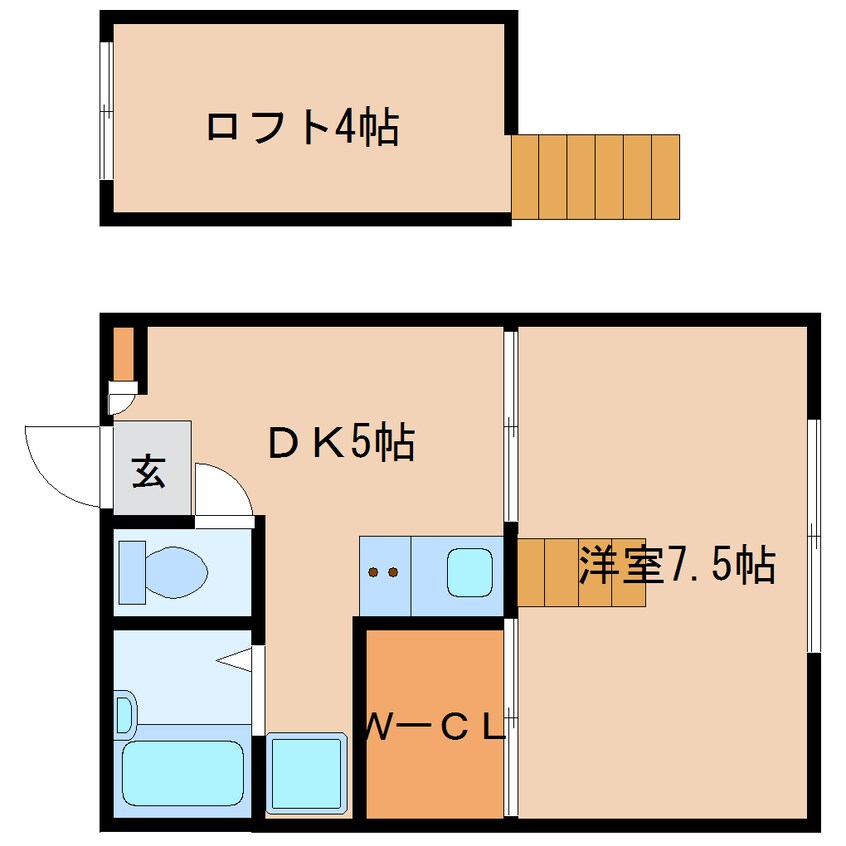 間取図 近鉄京都線/高の原駅 徒歩14分 1階 築24年