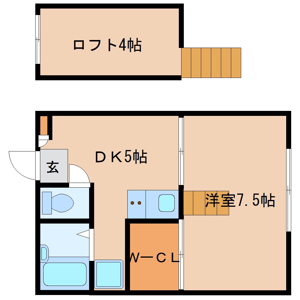 間取り図 近鉄京都線/高の原駅 徒歩14分 2階 築26年