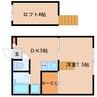 近鉄京都線/高の原駅 徒歩14分 2階 築25年 1DKの間取り