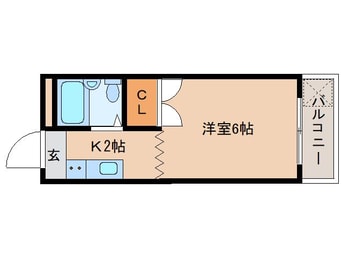 間取図 近鉄京都線/狛田駅 徒歩6分 3階 築38年