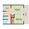 近鉄難波線・奈良線/菖蒲池駅 徒歩5分 1階 築54年 2Kの間取り