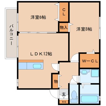 間取図 近鉄橿原線/尼ケ辻駅 徒歩14分 1階 築20年