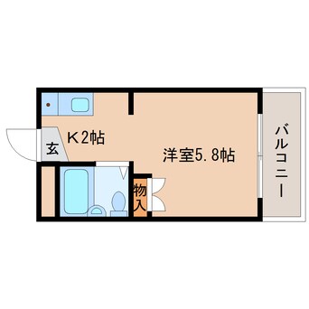 間取図 近鉄橿原線/尼ケ辻駅 徒歩3分 3階 築34年