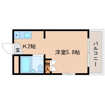 間取図 近鉄橿原線/尼ケ辻駅 徒歩3分 2階 築35年