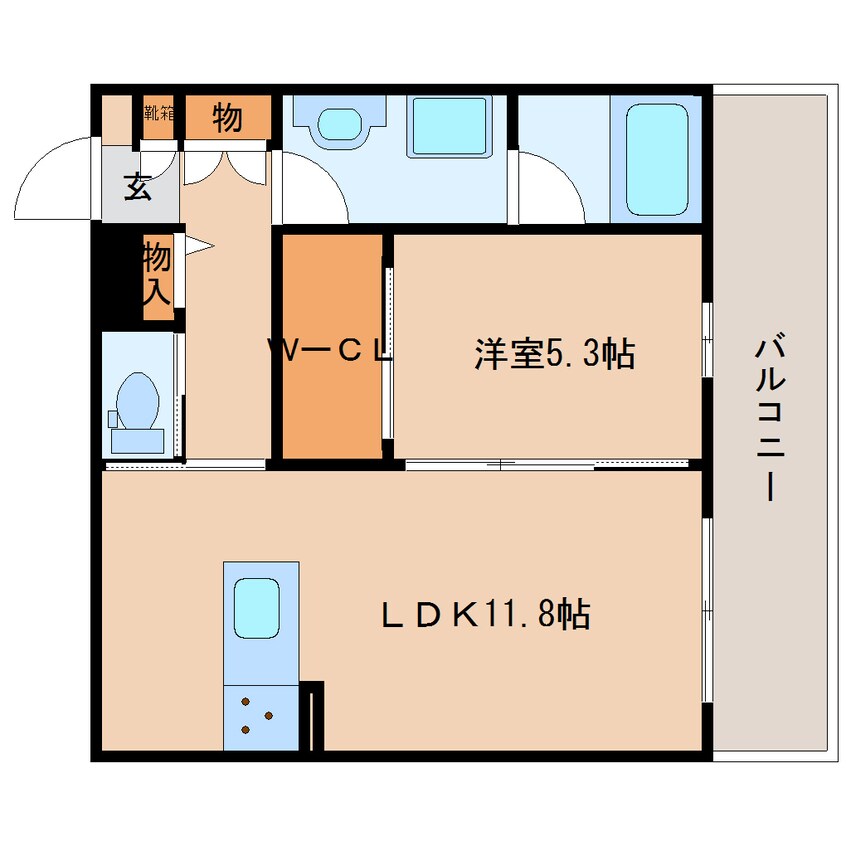 間取図 近鉄難波線・奈良線/大和西大寺駅 徒歩8分 4階 築2年