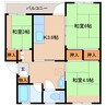 近鉄京都線/高の原駅 徒歩9分 4階 築52年 3Kの間取り