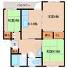 近鉄京都線/高の原駅 徒歩9分 4階 築52年 3Kの間取り