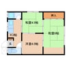 近鉄難波線・奈良線/菖蒲池駅 徒歩4分 2階 築51年 3Kの間取り