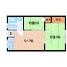 近鉄橿原線/西ノ京駅 徒歩15分 2階 築51年 2DKの間取り