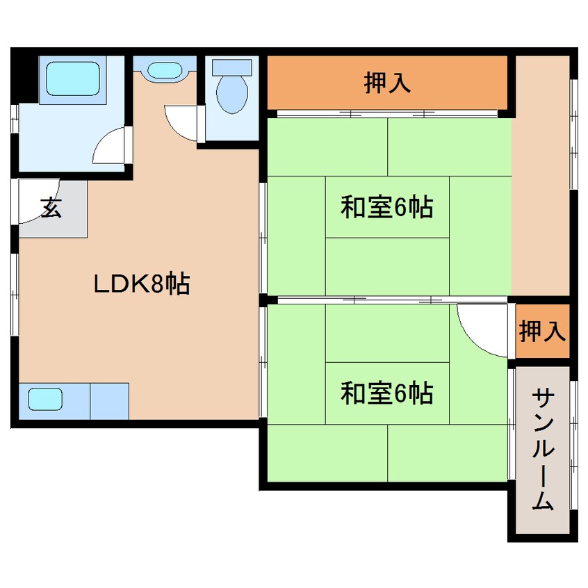 間取図 近鉄難波線・奈良線/大和西大寺駅 徒歩1分 7階 築53年