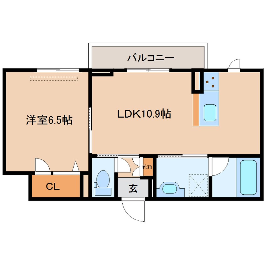 間取図 近鉄京都線/大和西大寺駅 徒歩10分 2階 築2年