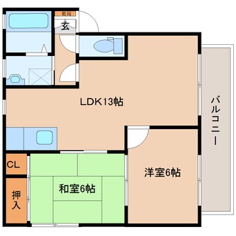 間取図 近鉄橿原線/西ノ京駅 徒歩22分 2階 築24年