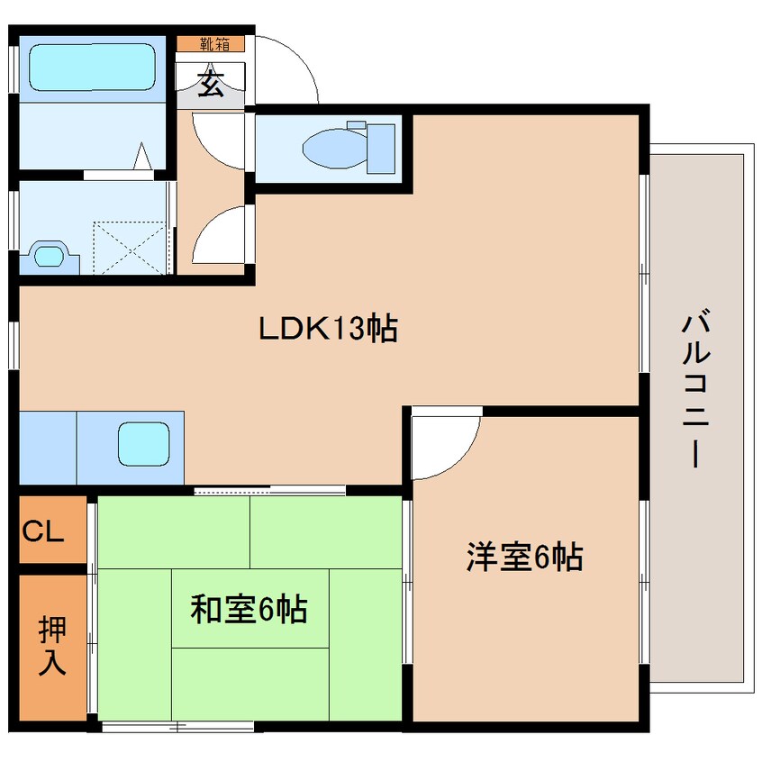 間取図 近鉄橿原線/西ノ京駅 徒歩22分 2階 築24年