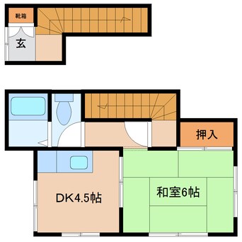 間取図 近鉄橿原線/西ノ京駅 徒歩22分 2階 築47年