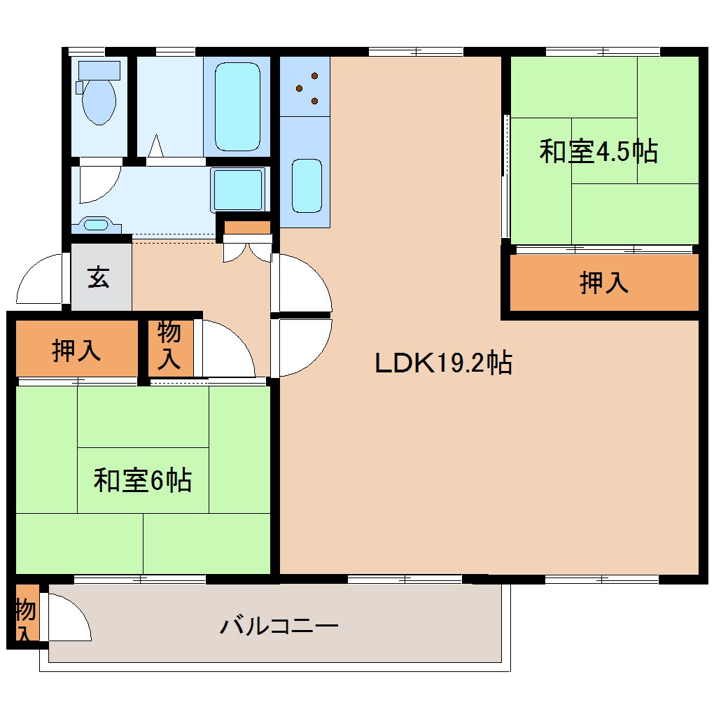 間取り図 近鉄難波線・奈良線/大和西大寺駅 徒歩5分 1階 築57年