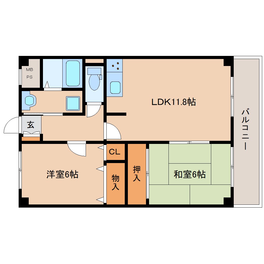 間取り図 学研都市線<片町線>・JR東西線/西木津駅 徒歩4分 5階 築32年