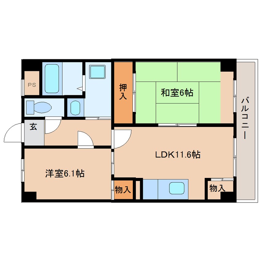 間取図 学研都市線<片町線>・JR東西線/西木津駅 徒歩4分 4階 築30年