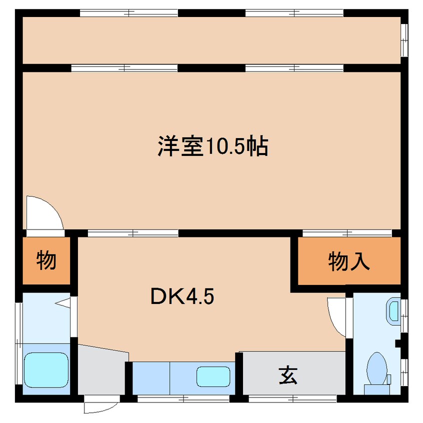 間取図 近鉄難波線・奈良線/大和西大寺駅 徒歩14分 1階 築51年