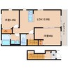 近鉄難波線・奈良線/大和西大寺駅 徒歩15分 2階 築浅 2LDKの間取り