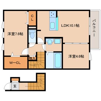 間取図 近鉄橿原線/尼ケ辻駅 徒歩10分 2階 築2年