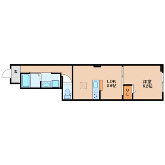 間取図 学研都市線<片町線>・JR東西線/祝園駅 徒歩3分 1階 1年未満