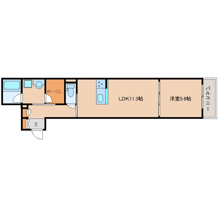 間取図 近鉄難波線・奈良線/大和西大寺駅 徒歩7分 2階 1年未満