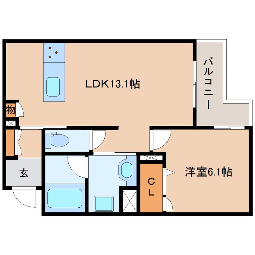 間取図 近鉄難波線・奈良線/大和西大寺駅 徒歩2分 3階 1年未満