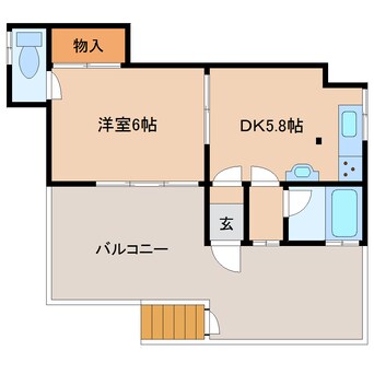 間取図 近鉄難波線・奈良線/大和西大寺駅 バス15分南押熊下車:停歩3分 1階 築56年