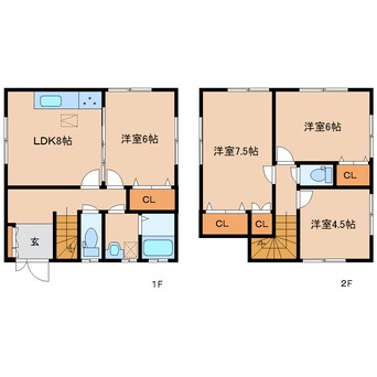 間取図 近鉄橿原線/西ノ京駅 徒歩25分 1-2階 築15年