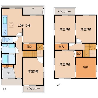 間取図 近鉄橿原線/西ノ京駅 徒歩21分 1-2階 築35年