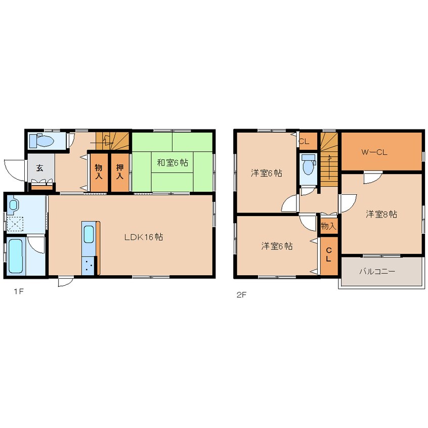 間取図 近鉄橿原線/尼ケ辻駅 徒歩23分 1-2階 1年未満