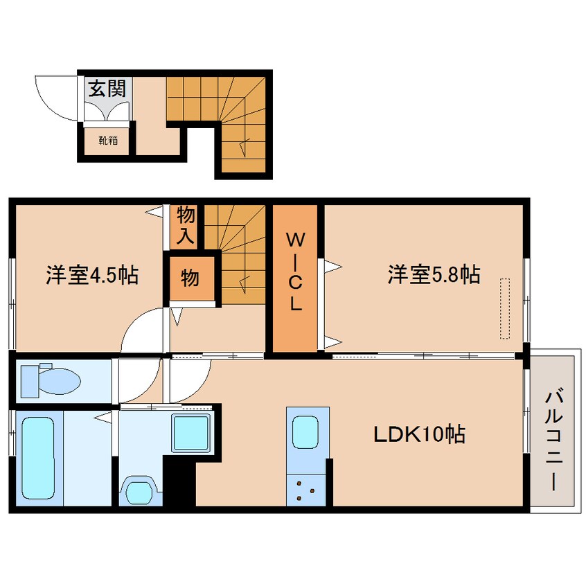 間取図 近鉄橿原線/尼ケ辻駅 徒歩18分 2階 建築中