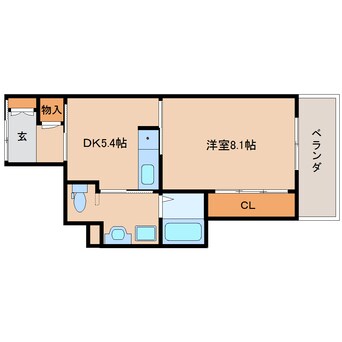 間取図 近鉄京都線/大和西大寺駅 徒歩8分 5階 築16年