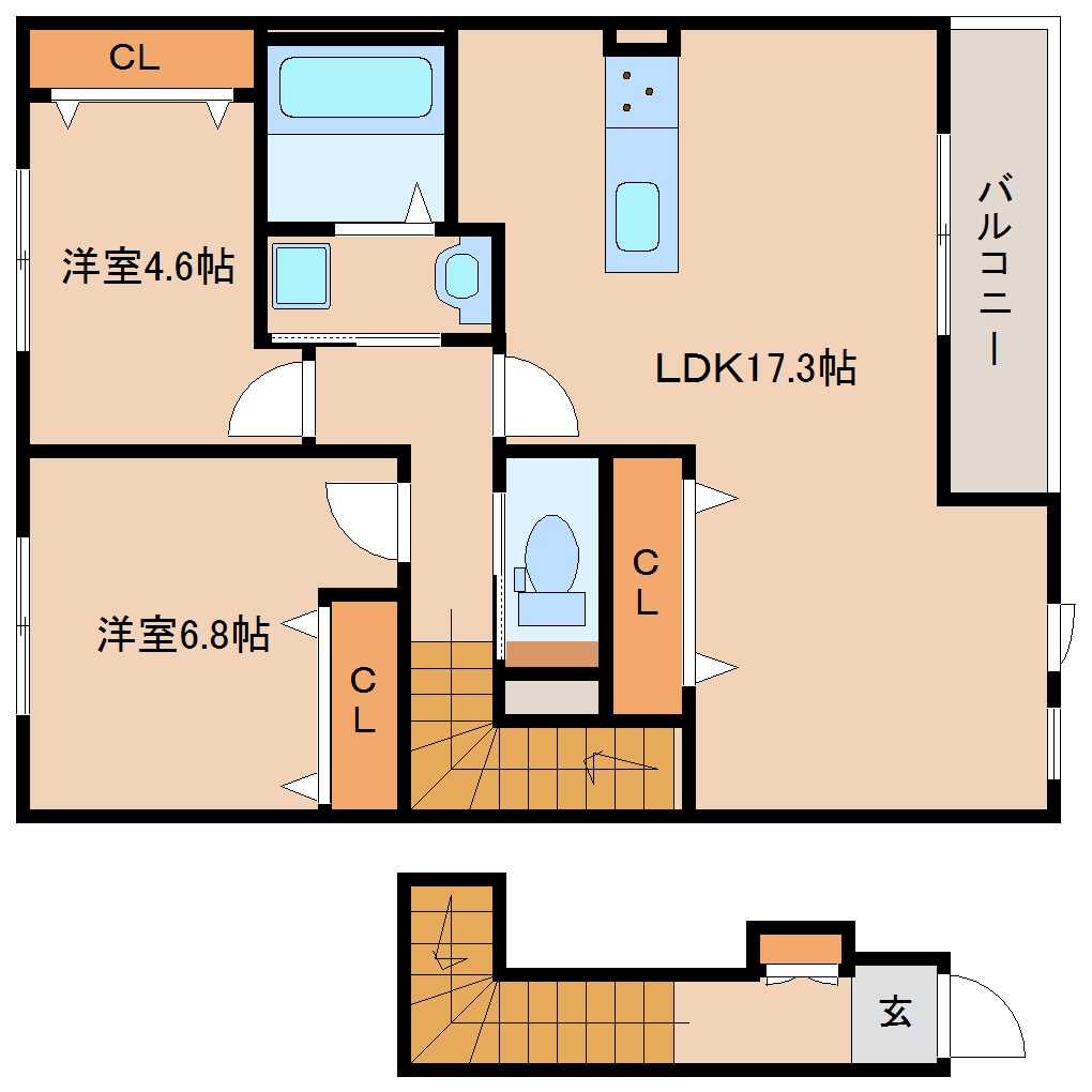 間取り図 近鉄けいはんな線/学研奈良登美ケ丘駅 バス9分押熊・神功下車:停歩8分 2階 築1年